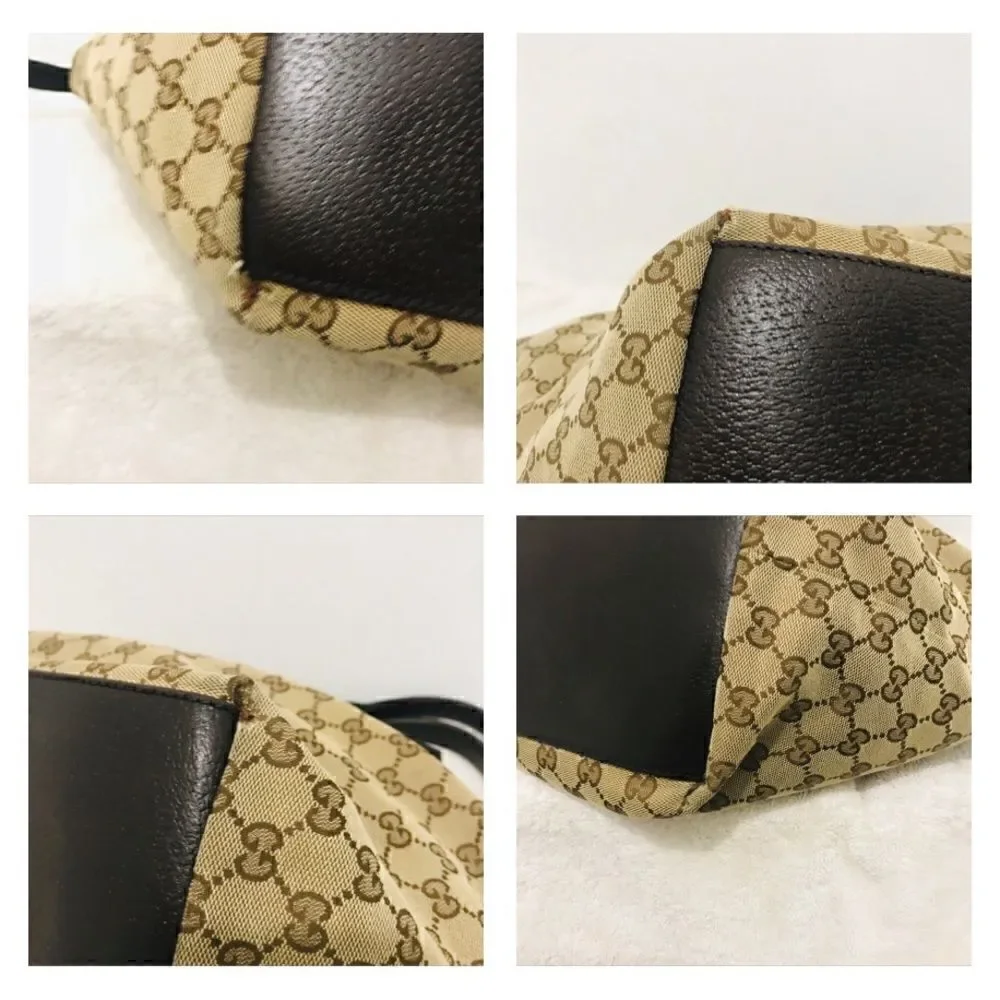 Gucci Gg canvas tote with web straps